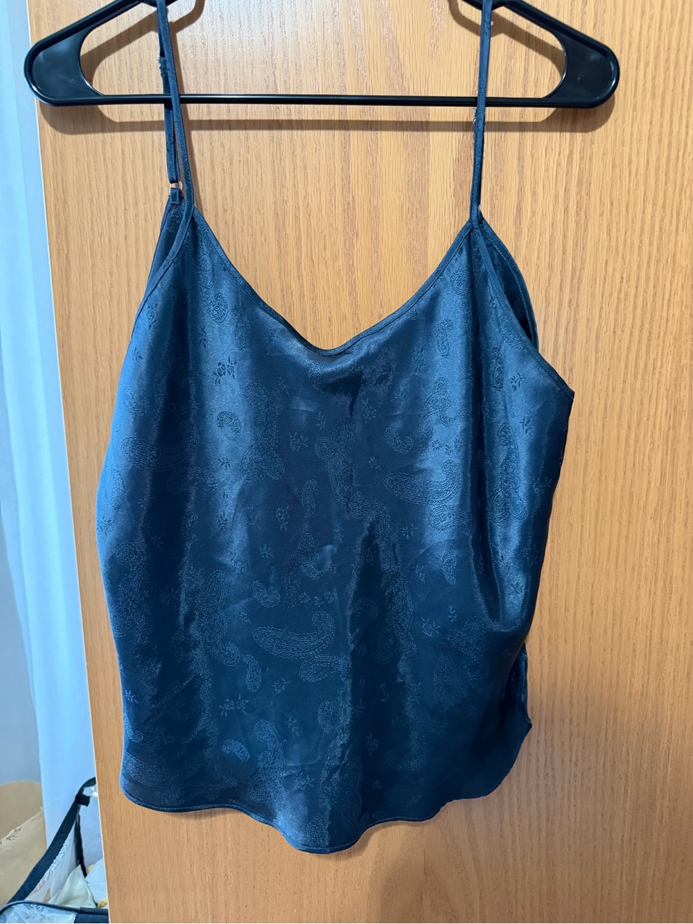 Satin Paisley Cami Top - Navy